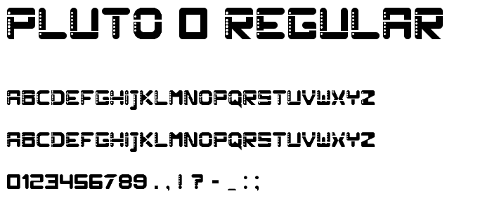 Pluto 0 Regular font